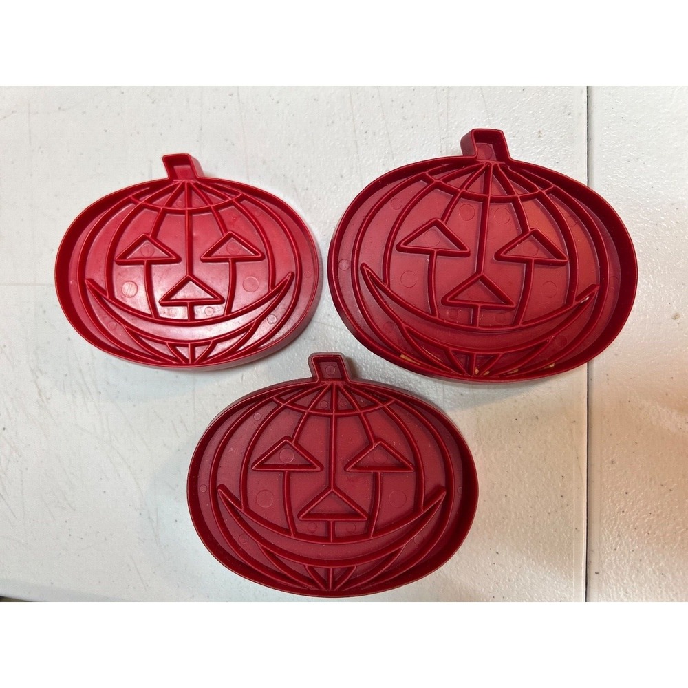 Lot‎ of 3 Vintage TUPPERWARE Cookie Cutter ~ HALLOWEEN JACK O LANTERN PUMPKIN